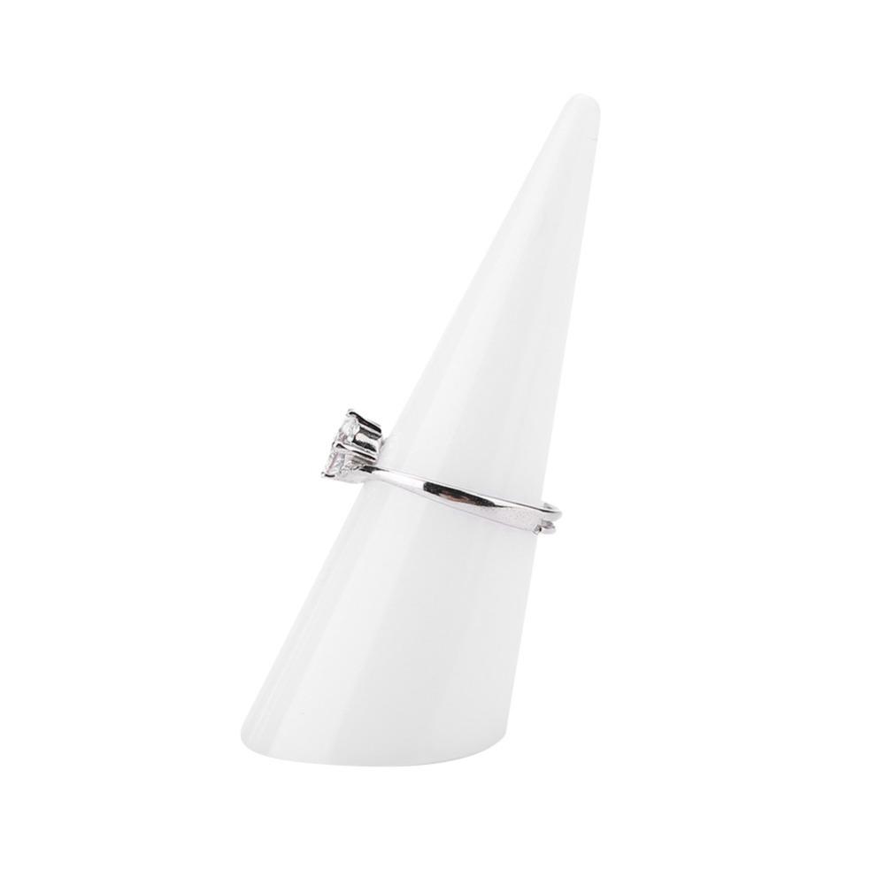 

5PCS Acrylic Material Finger Ring Display Finger Shaped Design Single Finger Design Jewelry Display Stand Black Color білий