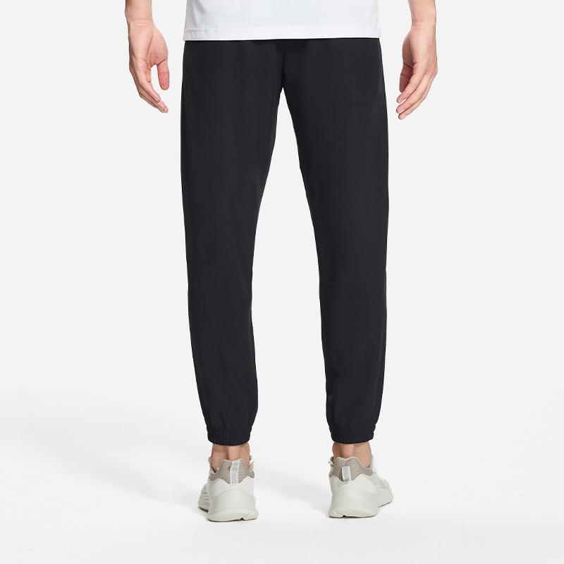 Li Ning Sports Lifestyle Series Solid Color Mid Waist Cuffed Casual Pants Men Bottoms Black AYKU727-1