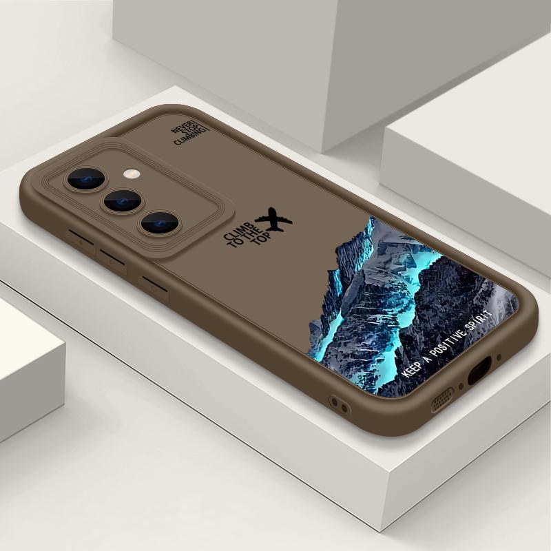 Plane Mountain Pattern TPU Matte Phone Case Shell For Samsung S25 S24 FE S23 Ultra A56 A36 A16 A15 A55 A35 A26 Soft Silicone Shockproof Bumper Cover