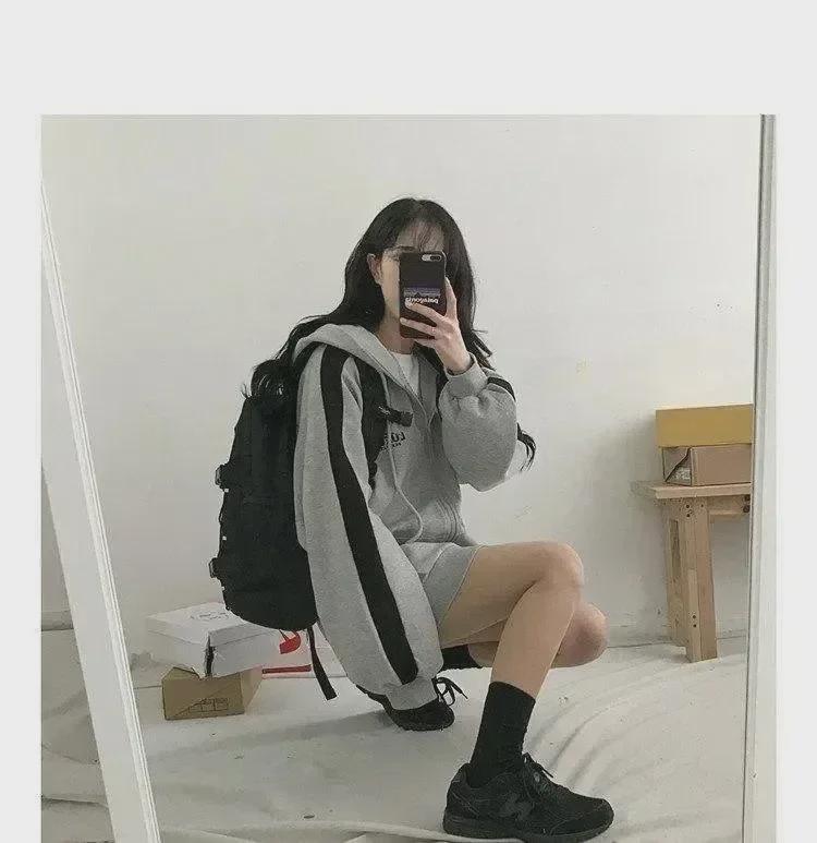 Women's Loose Hooded Zipper Sweatshirt - Autumn 2022 Korean Style