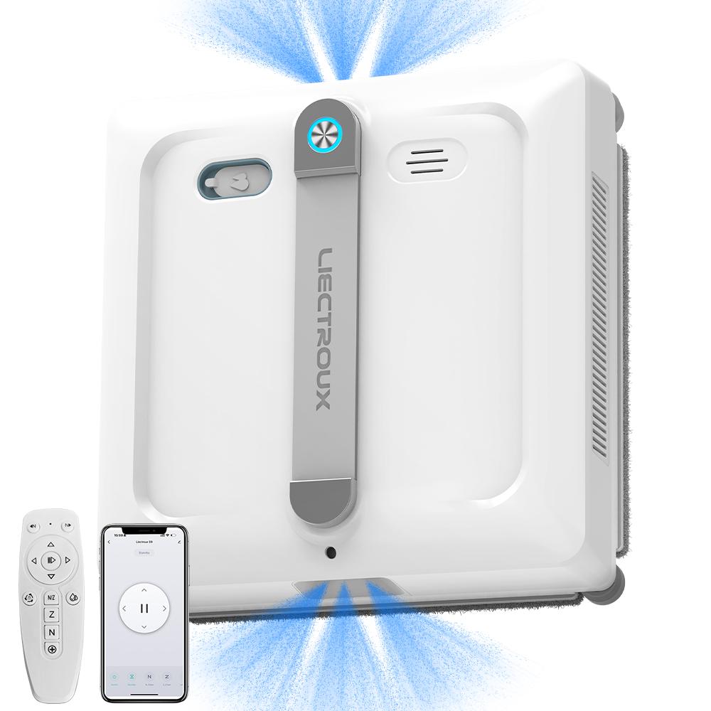 2025 NEW Robot Window cleaner Liectroux S9,Updated Laser, 2 roller brushes,6-way water pump spray,9KPa,app control,voice prompts