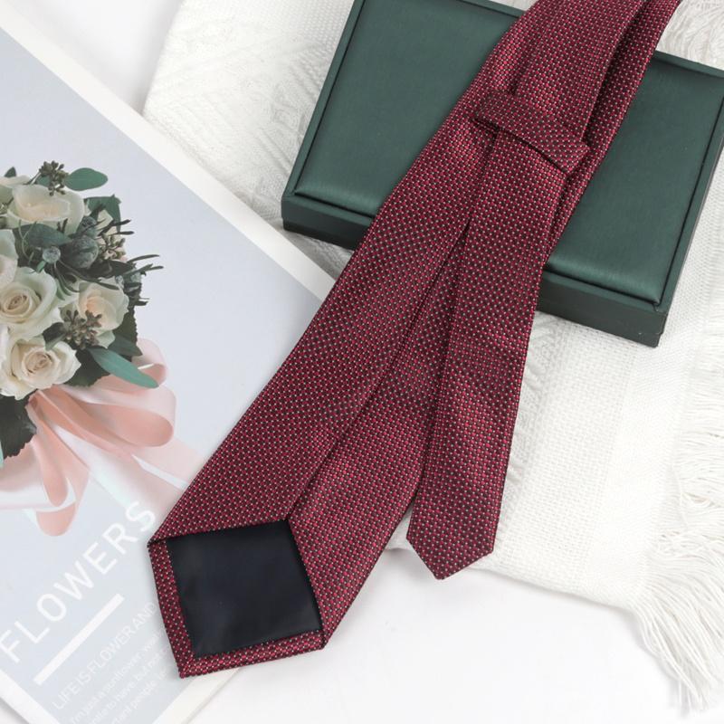 Men's Luxury Burgundy 8CM Jacquard Ties for Mens Necktie Paisley Groom Neck Tie Formal Business Wedding Party Tie Accessories