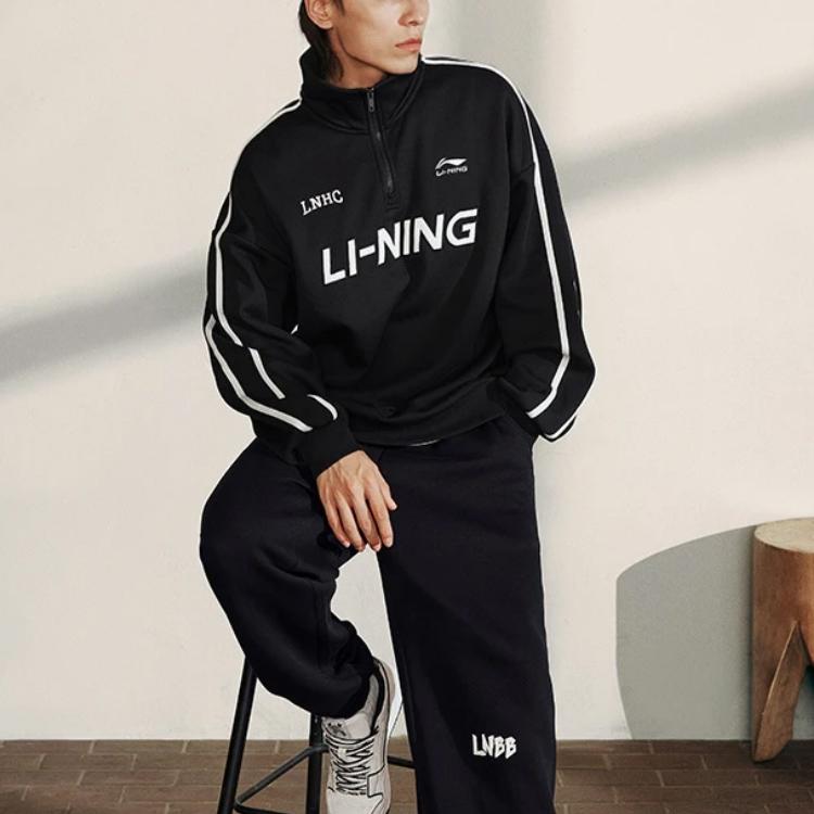 Li Ning Sports Fashion Collection Sweatshirt Unisex Black AWDTB35-2