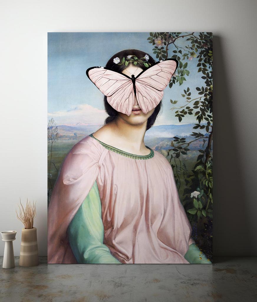 Obraz na płótnie portret motyl pop art