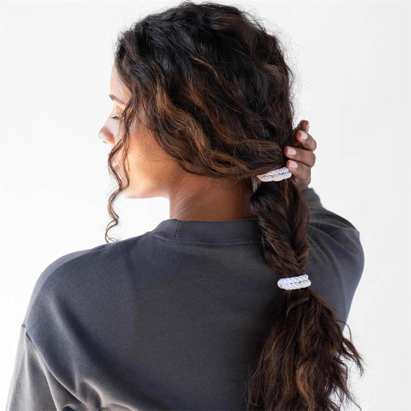 8Pcs Hair Bands, Elastic Hair Ties, Hair Accessories for Girls, Cotton Bands Soft Woven Ponytail Holders for Thick Hair and Curly Hair