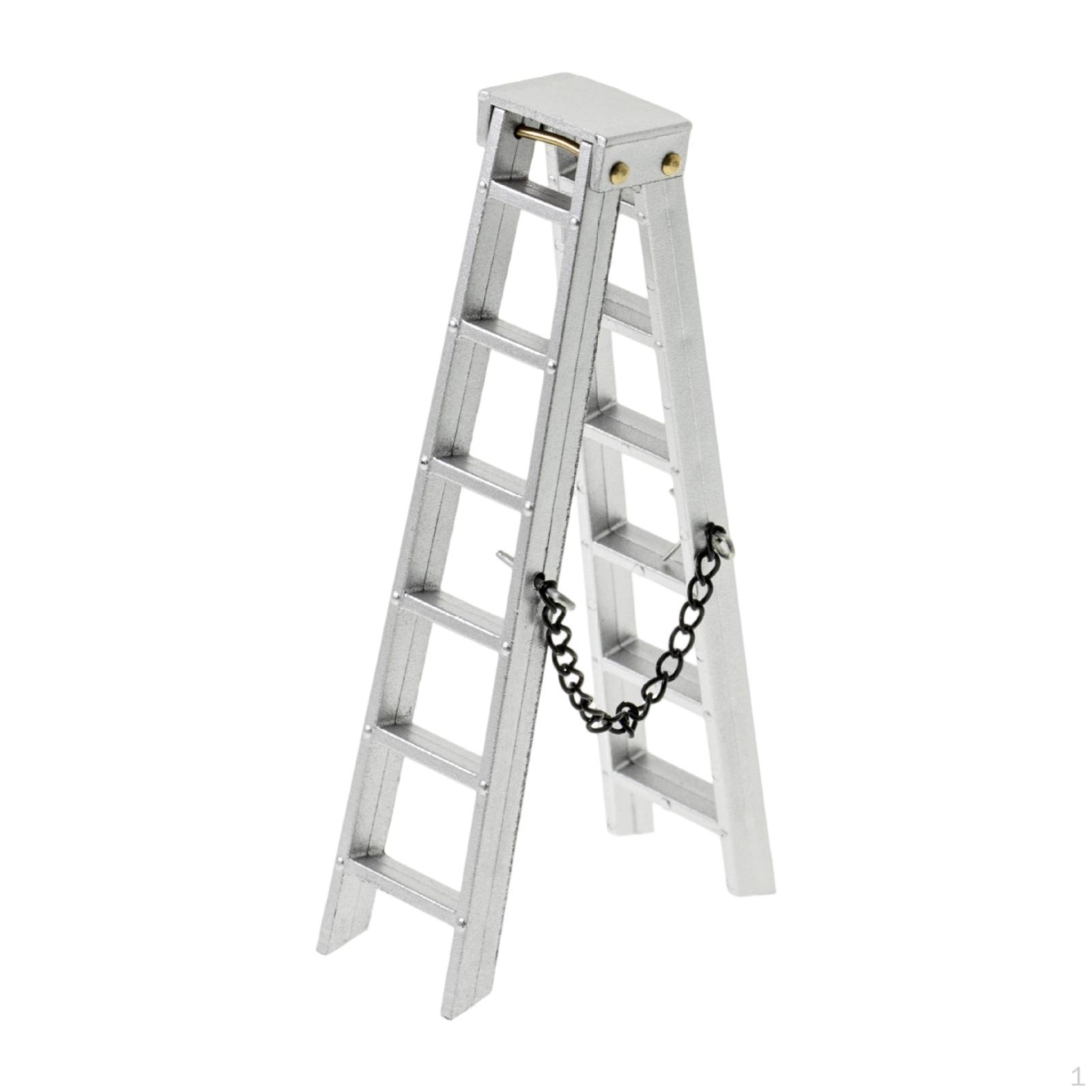 

1/10 Аксесуар для радіокерованої машини Мініатюрна складна драбина Модель Декоративна прикраса Реалістична 10cm