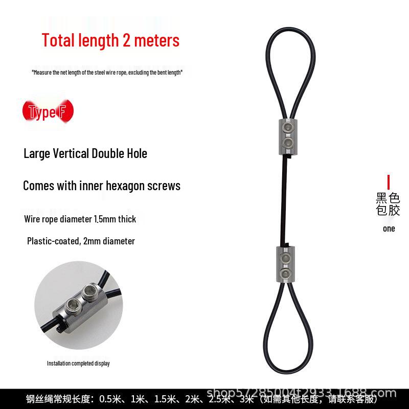 Adjustable Steel Wire Rope with Plastic Coating - Light & Picture Hanging System with Lock Buckle