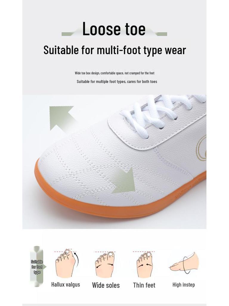 Women's & Men's Genuine Leather Tai Chi Shoes - Spring & Autumn Martial Arts Soft Cowhide with Anti-Odor Breathable Cow Tendon Sole.
