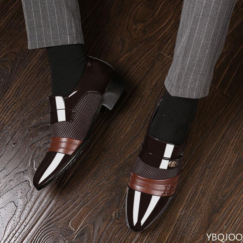New men's casual shoes business formal wear plus size versatile for weddings simple comfortable retro artistic men's shoes