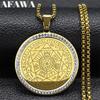 Sieben Erzengel Medaille Engels Halskette für Damen Herren Edelstahl Siegel Salomons Schutz Kette Schmuck Halskette NZZZ504S02