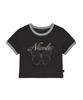 Nigaennikol Butterfly Ringer Crop Top_Charcoal