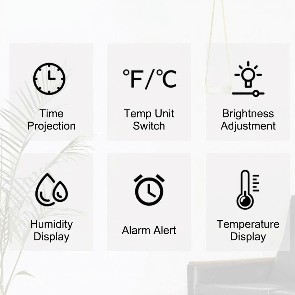 12/24H Format Projection Alarm Clock Multi-functional Desk Clock Clock LED Clock  Bedroom