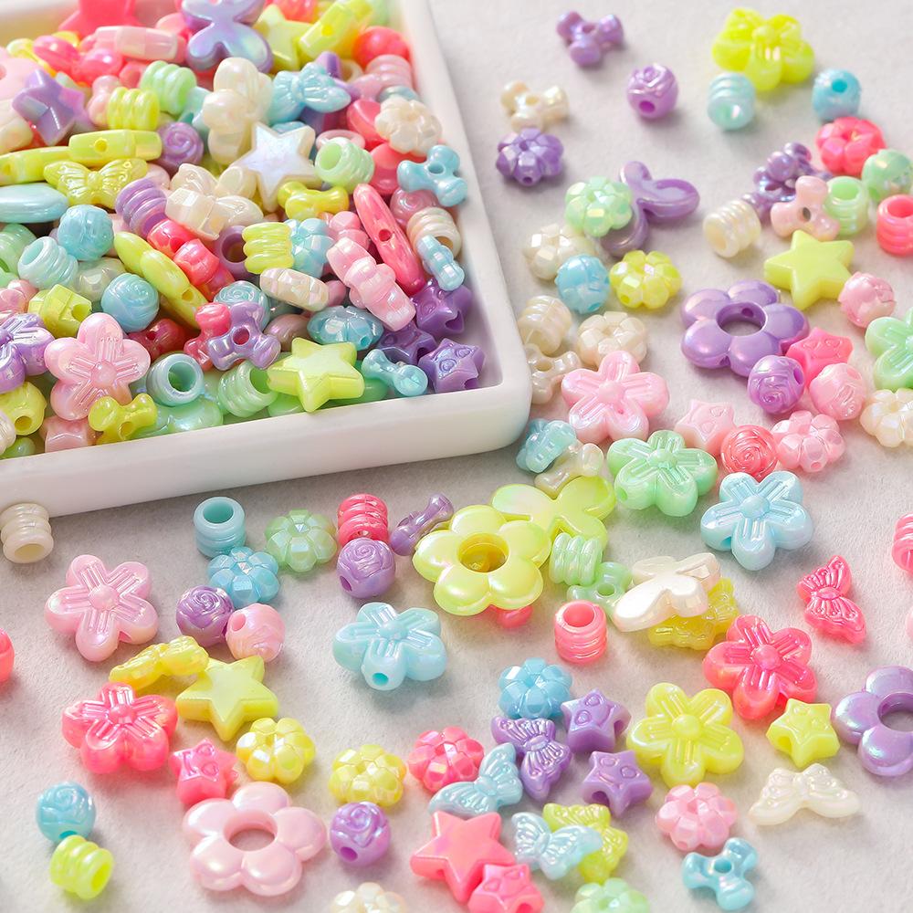 Macaron six-valve flower pentagram butterfly tube beads random mixed beads DIY beaded material