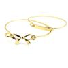 Les Trésors De Lily [L6052] - Golden 'Romantic Knot' Double Bracelet