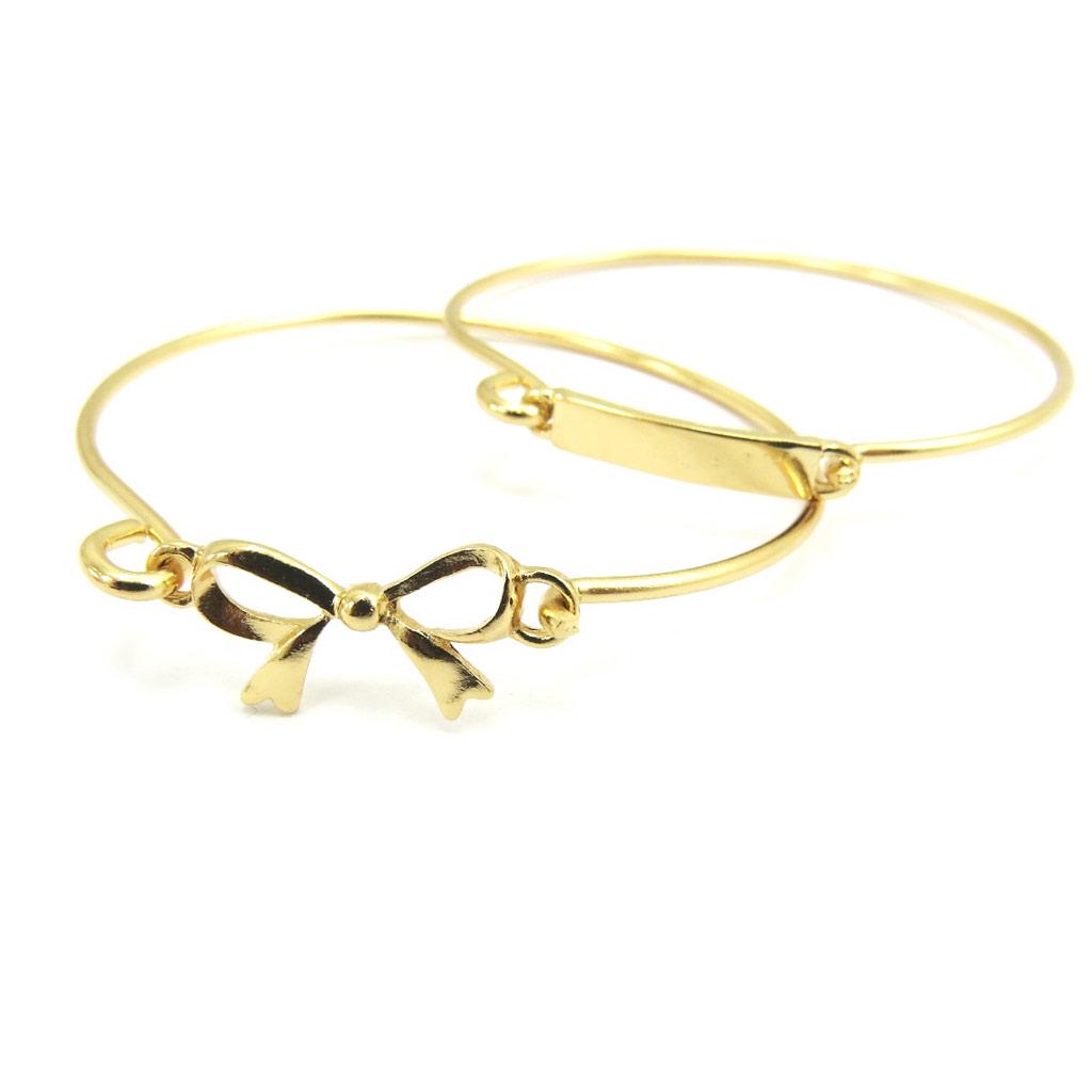 Les Trésors De Lily [L6052] - Golden 'Romantic Knot' Double Bracelet