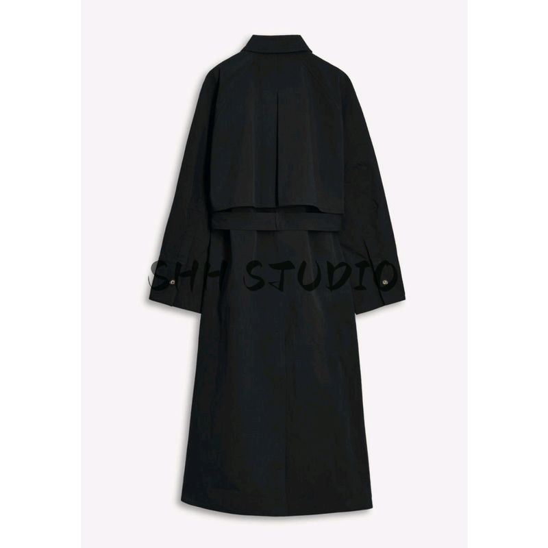 Summer Women's Sports Series Cotton Blended Lapel Long Sleeve Bowknot Belt Minimalist Trench Coat 1255767