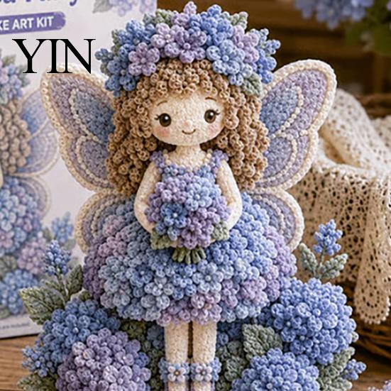 Kit Decorazione Artistica in Tessuto 3D Fata dei Fiori, Set Artigianale Punching Bambola Kit Ricamo ad Ago per Adulti, Regalo Fatto a Mano Attività Terapeutiche Rilassanti