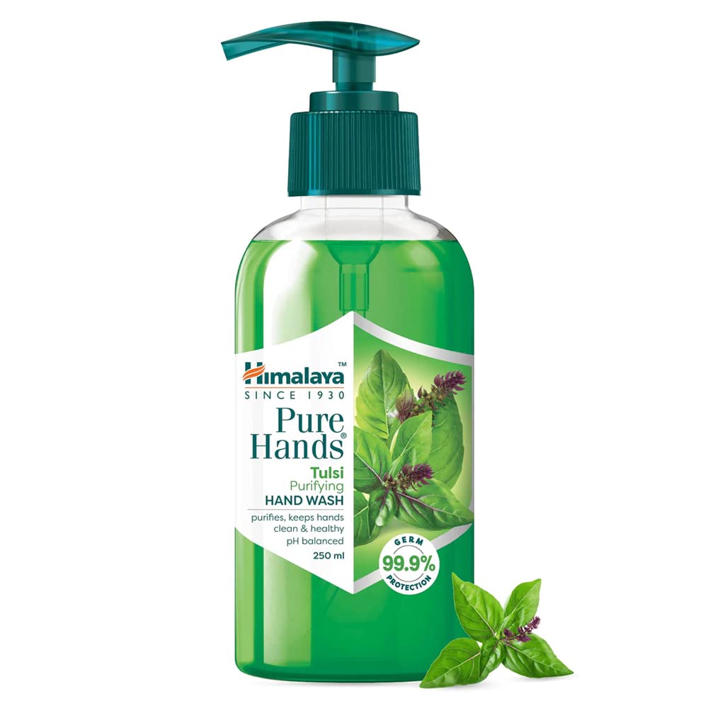 Himalaya Pure Hands Tulsi Hand Wash Pump 250ml Gentle Cleansing Liquid Soap With Germ Protection And Soft Skin Care