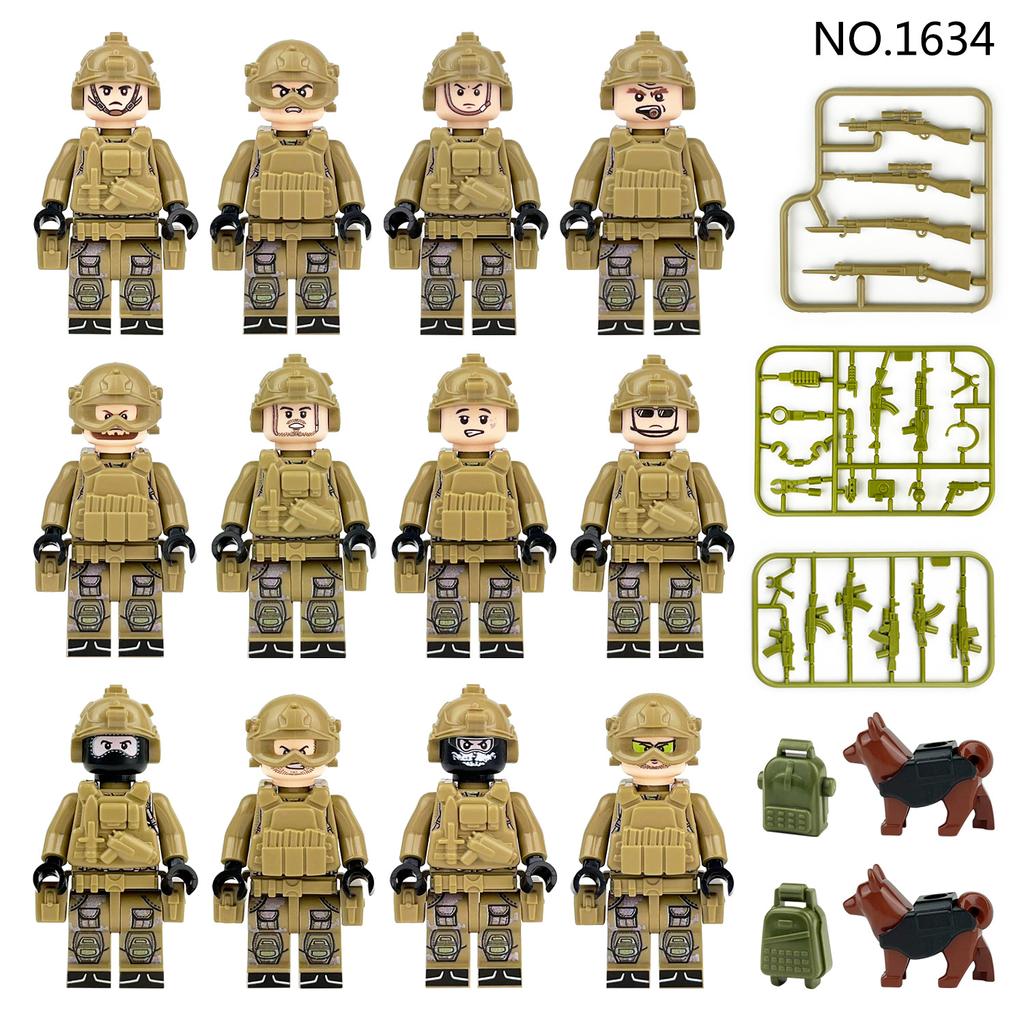 M8107 M1634 M1817 Military Building Block Minifigures Assault Division Special Forces Toys
