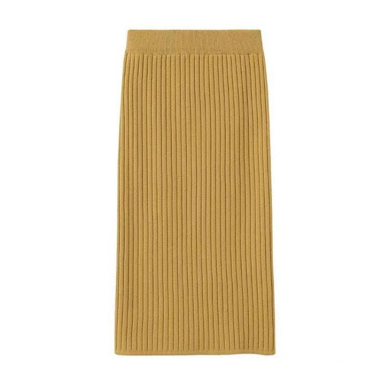 Jupe crayon en laine taille haute: Moulant, Amincissant, Mi-long avec Fente, Parfait pour l'Automne et l'Hiver.