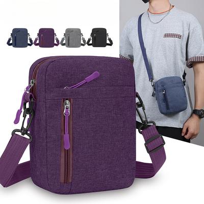 New Men's Shoulder Bag Nylon Lightweight Joker Mobile Phone Bag Women's Fashion Simple Travel Messenger Bag.