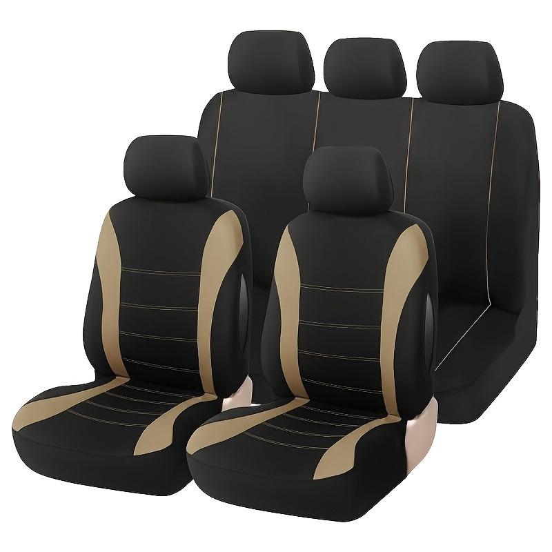 Five-Seat Universal Car Seat Cover with Waistline Design - Full Coverage Fabric Cushion Pad
