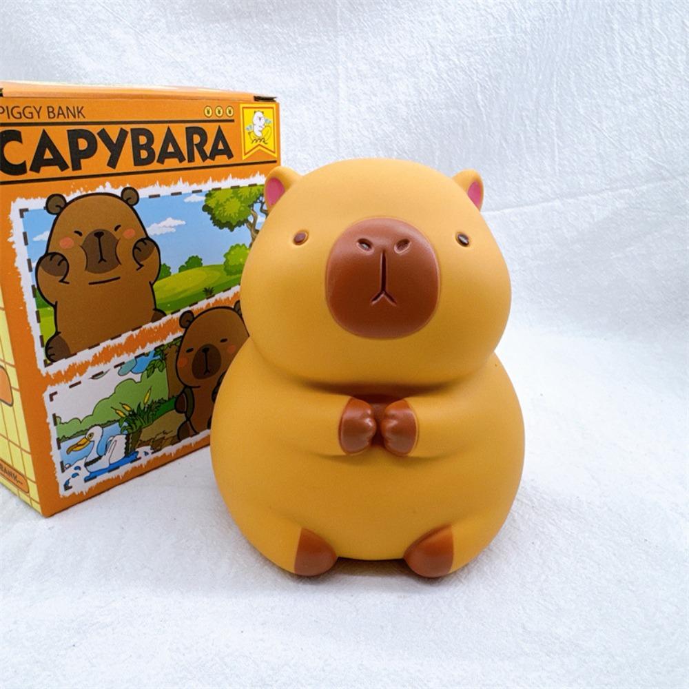 Hnědá kapybara pokladnička vinylová kapybara plechovka na mince roztomilé pokladničky ložnice
