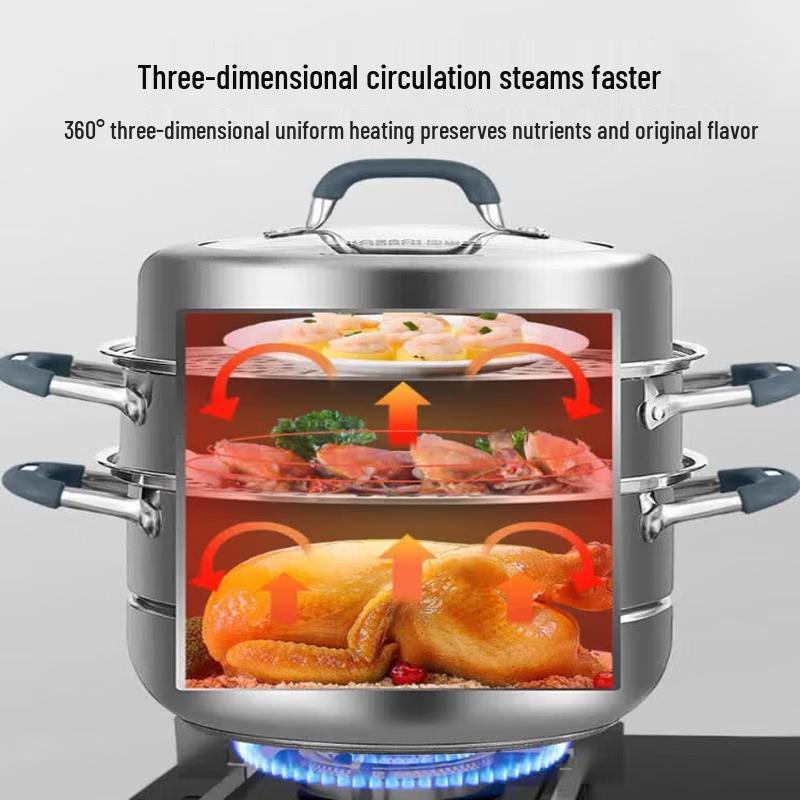 Kangbach 304 Stainless Steel 3-Layer Steamer