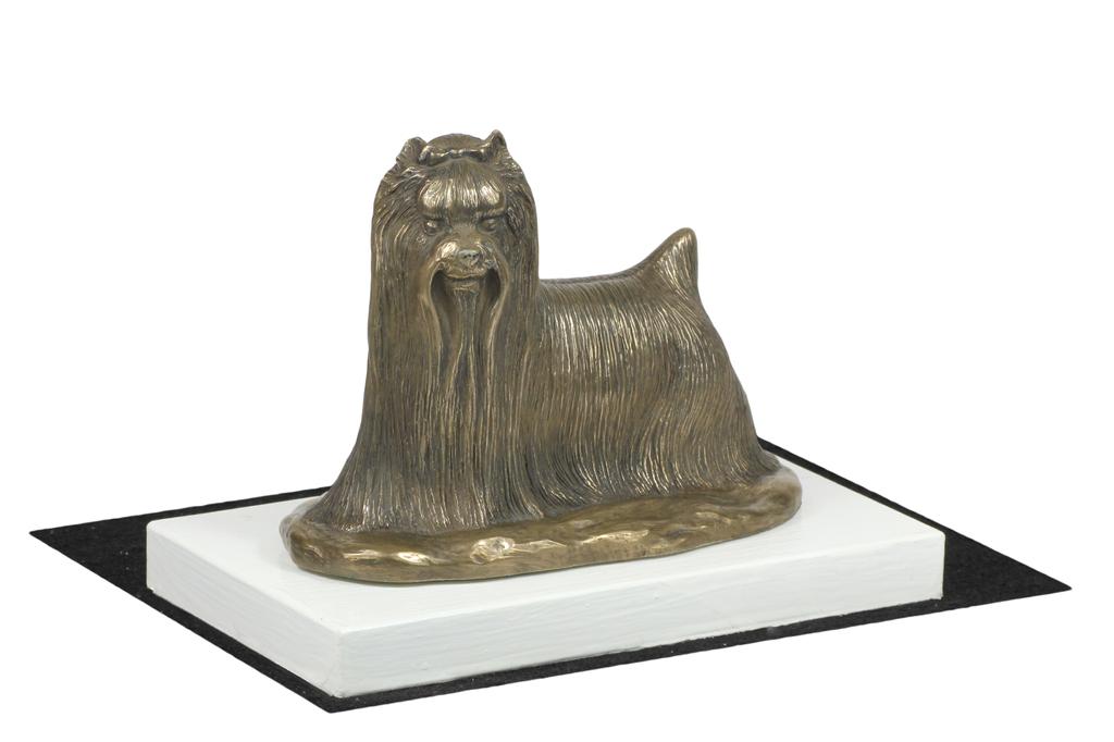 Yorkshire Terrier, York, Jork, Yorkie - Statuetka Psa, Figurka Na Białej Podstawie, Trofeum Na Wystawę Psów Marki Art-Dog