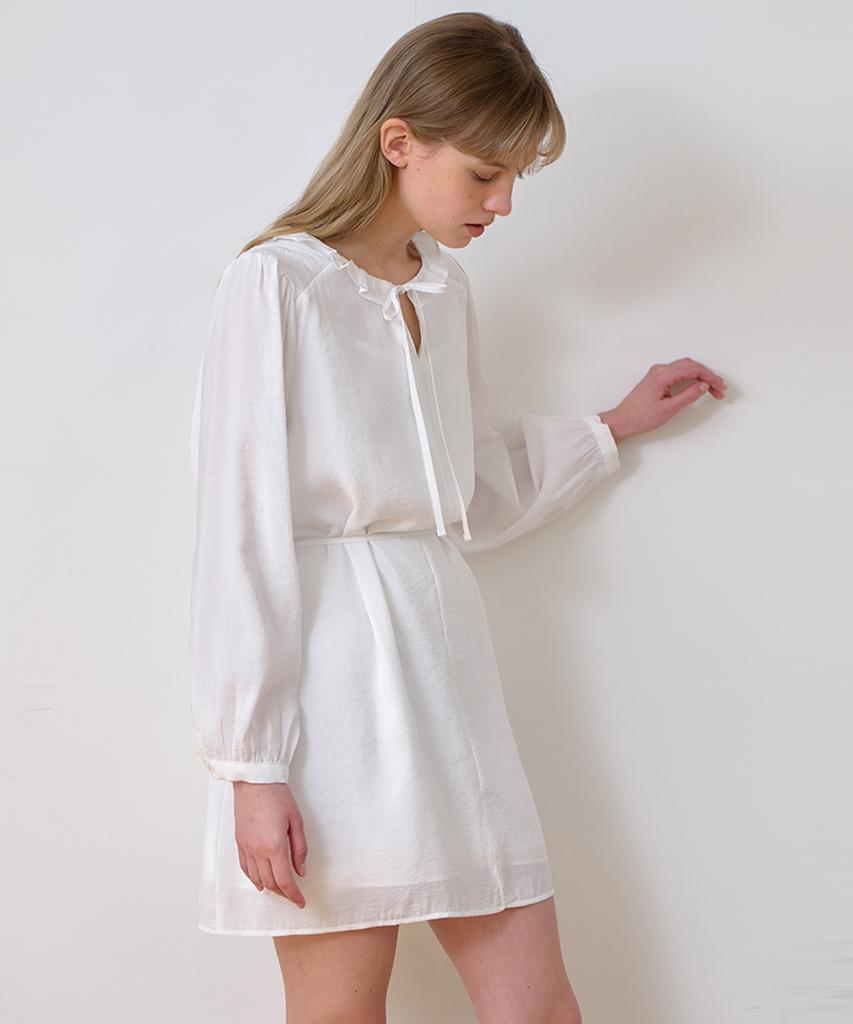 Laminez Frill Strap Dress - Ivory