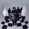 Mens Streetwear Winter Cotton Puffer Jacket Trapstar Style Embossed Lettering Stand Collar Loose Fit