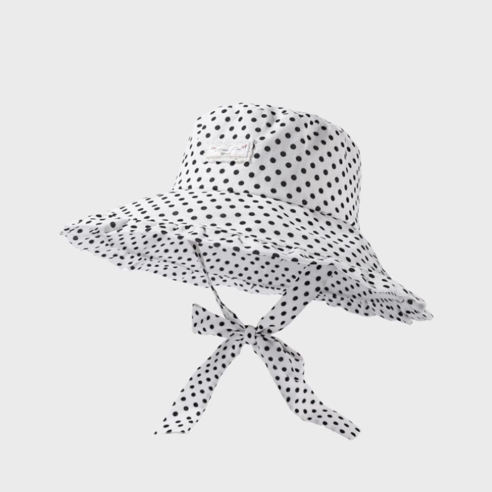 Polka Dot Women Fisherman Hat Ribbon Bucket Hat Casual Sunshade Hat  Summer