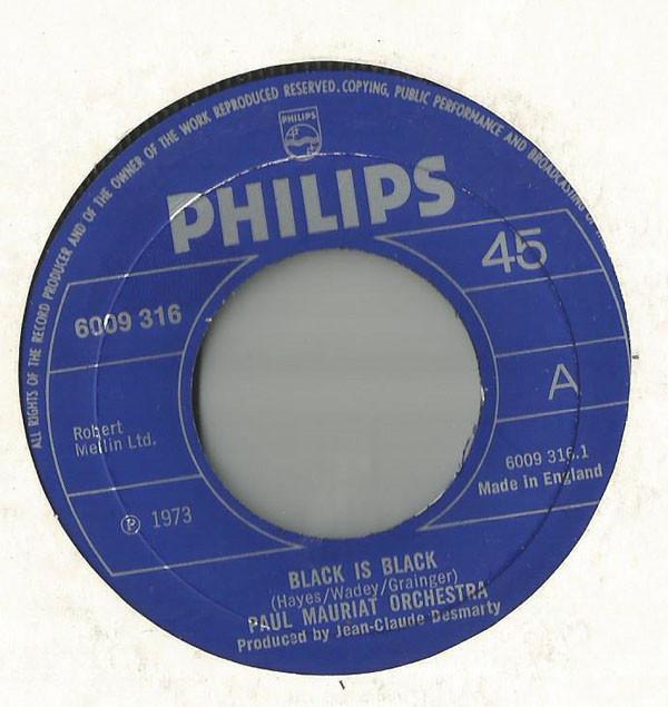 

7inch Record PAUL MAURIAT & HIS ORCHESTRA - Black Is Black 6009316 Philips 1973 UK Jazz Used