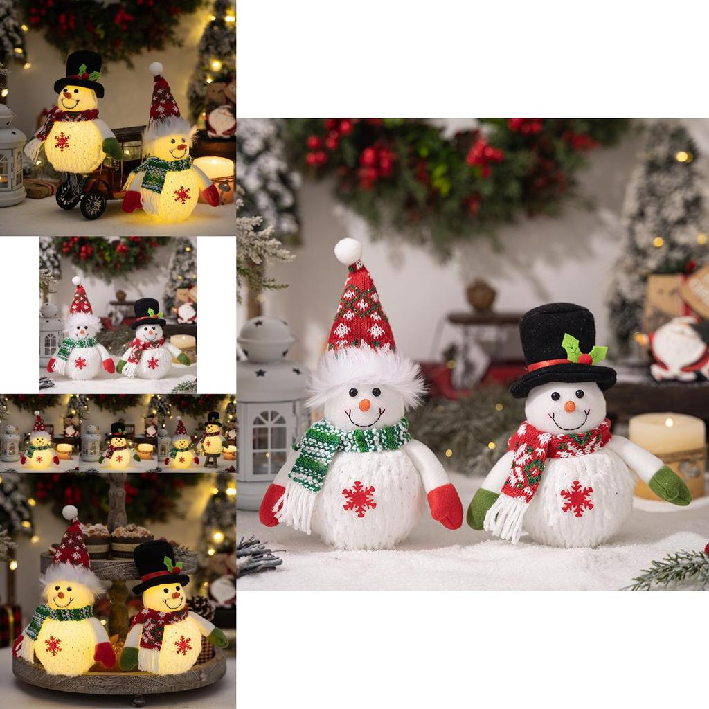 Adorable Light Up Snowman Doll Decoration For Christmas Festive Cheer Gift For Kids