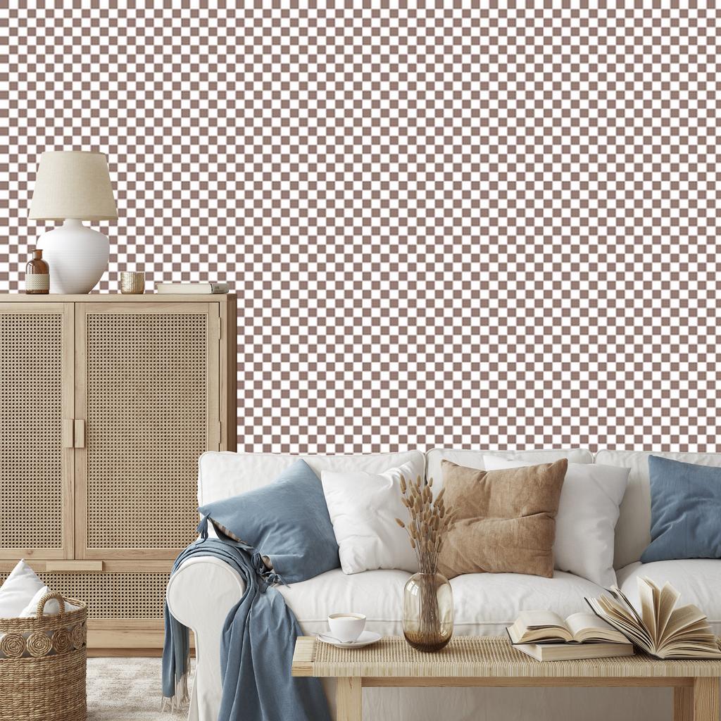 Checkerboard wallpaper light gray and orange 50x1000
