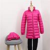Herbst und Winter leichte und dünne Daunenjacke zum Überziehen Damen mittellang schlank und dünn mit Kapuze leichte große Größe warme Jacke