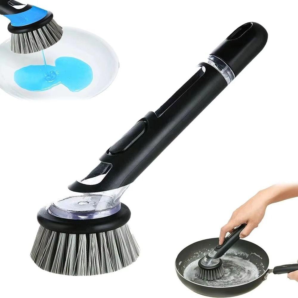 Press Cleaner Automatic Liquid Dishwashing Brush Non-Slip Cookware Cleaner Brush  Sink Cleaning