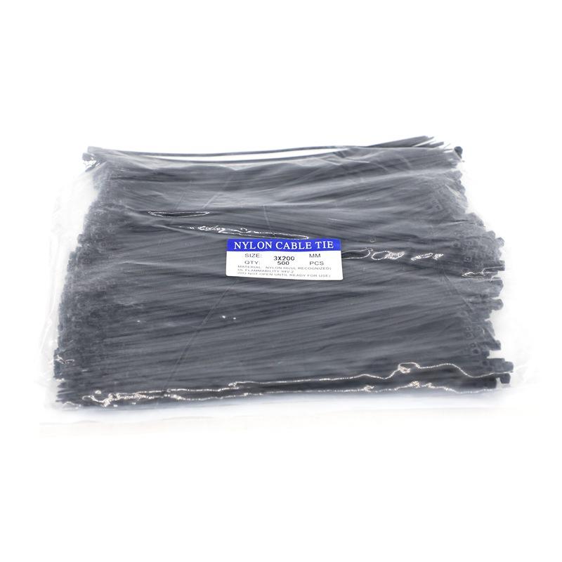 30~1000Pcs/Pack 3x200mm Self-Locking Nylon Ties Plastic Fasten Rope Balcony Privacy Screen Net Fasten Tools Cable Zip Ties