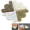 20 Pcs Retro Decorative Corner Protector Jewelry Box Wooden Box Chest Furniture Guard Edge Cover Metal Flower Carved 43*43mm