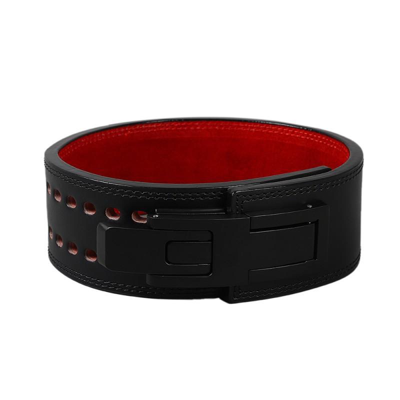 

Hard-drawn Squat Automatic Lever Buckle Professional Cowhide Fitness Protection Belt Strength Lift Sports Unisex Black buckle belt