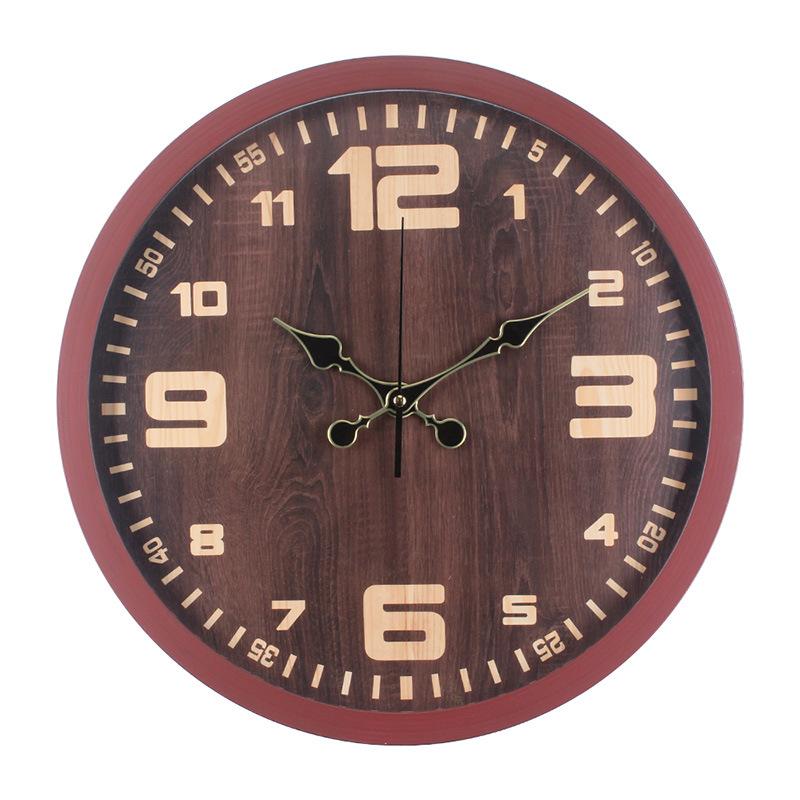 

Простые пластиковые настенные часы с имитацией дерева, для кабинета, современные, легкая роскошь, часы для украшения гостиной 40CM [style] 2