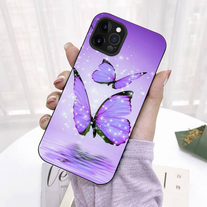 Süße bunte Schmetterlings-Telefonhülle für iPhone 11 12 13 Mini Pro Max 8 7 6 6S Plus X 5 SE 2020 XR XS Funda Case