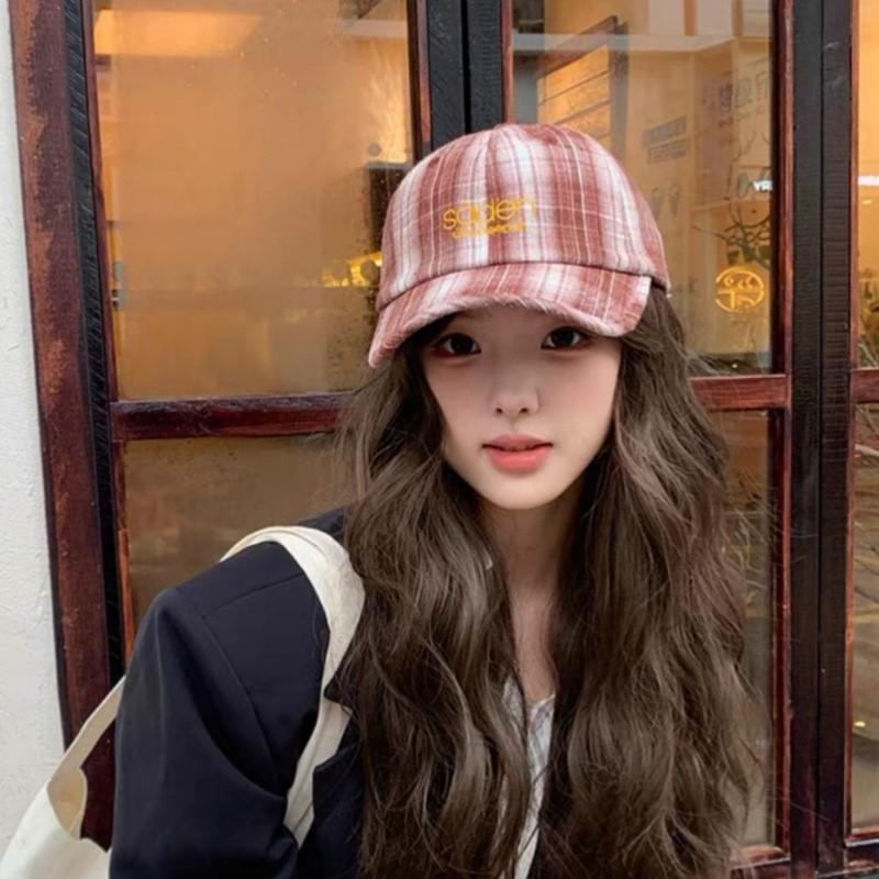 Plaid Soden Baseball Cap With Breathable Linen And Wide Brim For Summer Sun Protection