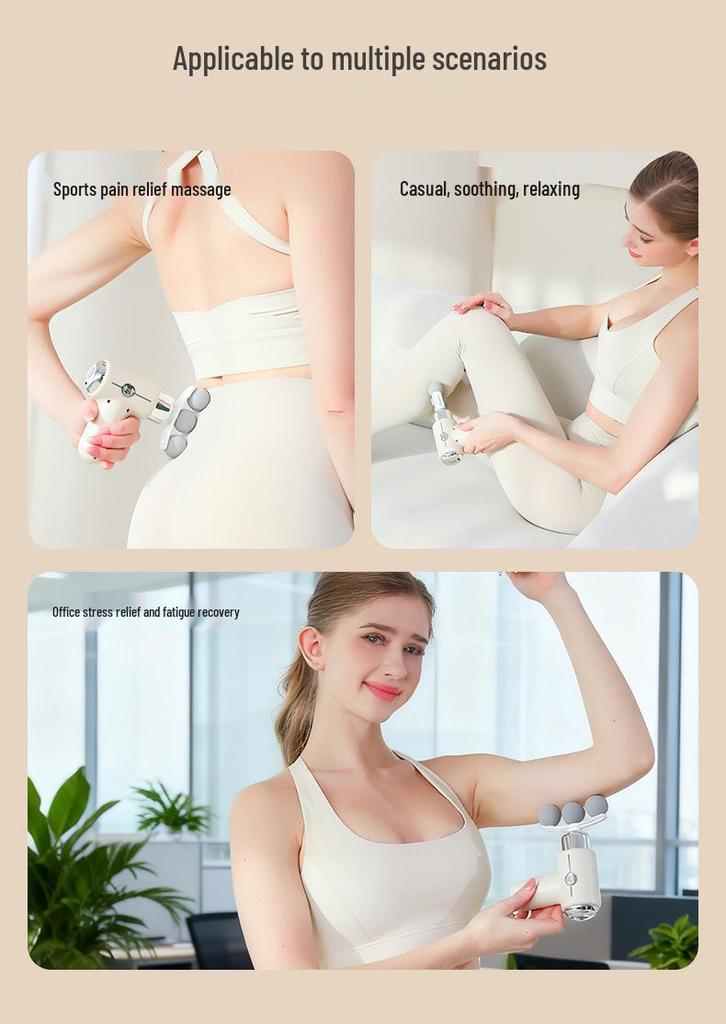 Multi-Head Muscle Relaxation Massager: Electric Fascia Gun for Sports and Neck Therapy, Home Fitness, Mini Size.