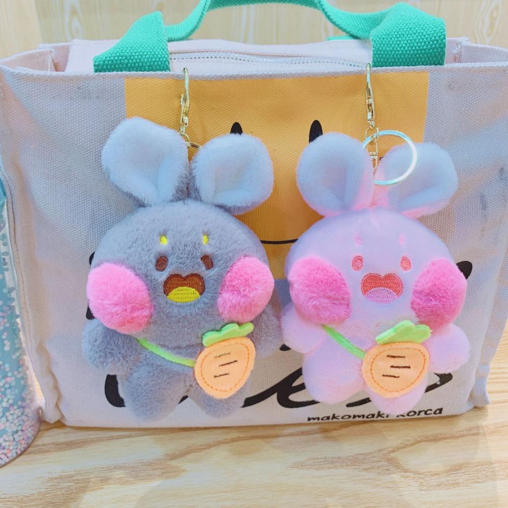 Rucksack-Dekoration Rosa Kaninchen Plüsch-Schlüsselanhänger Kaninchen-Puppe Spielzeug Cartoon Plüsch-Anhänger Geburtstagsgeschenk