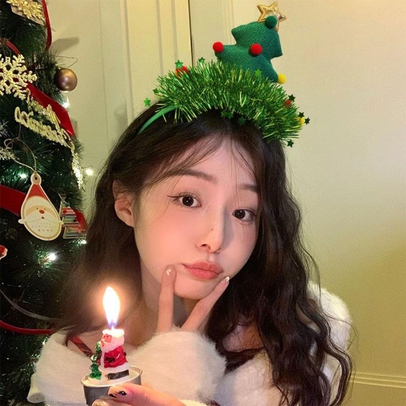 Adjustable Fabric Christmas Tree Hair Accessory Party Headbands For Adults Children Seasonal Celebrations And Photos