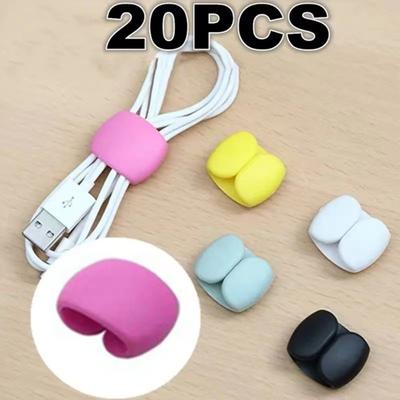 Yousheng 10/20 Pezzi Clip Organizzacavi Cuffie Ricarica Dati Cavo di Alimentazione Gestione Fibbia di Stoccaggio Portatile Viaggio Casa Scrivania Supporto Fermacavo