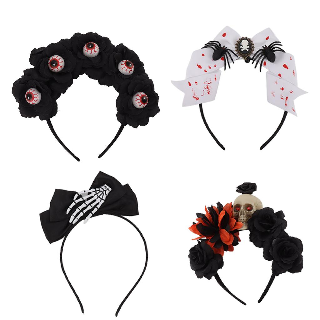Halloween Headband Lifelike Hand Skeleton Skull Mischief Scary Costume Decoration for Party