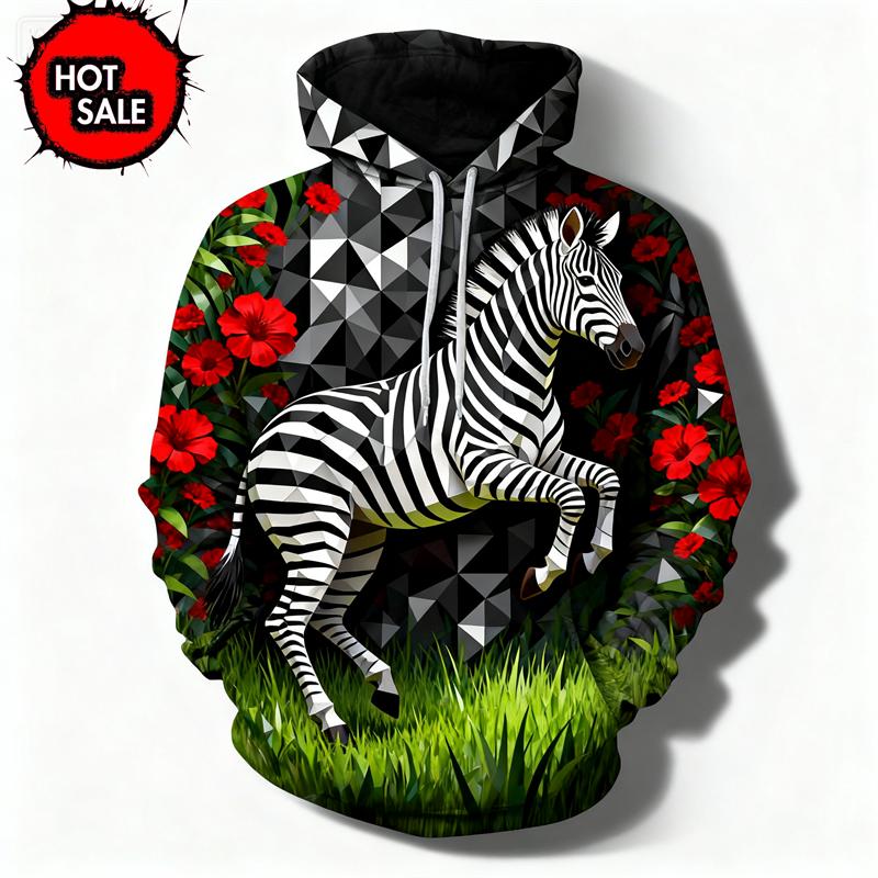 New Animel Lion Tiger 3D Graphic Hoodies Fashion Hip Hop Men And Women Casual Sweater Hoodie Mens Clothes Tops Pullovers Coat