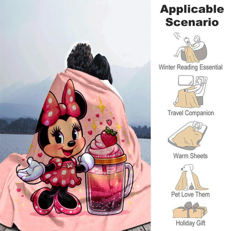 1pc Minnie Printing Blanket - Soft, All-Season Throw for Office Blanket, Car, Travel